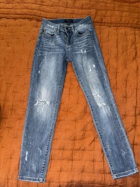 Judy Blue Light Wash Distressed Skinny Jeans